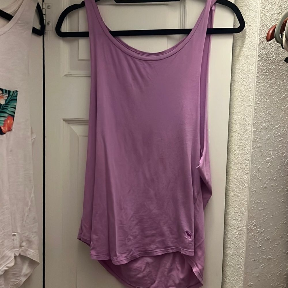 PINK Victoria Secret Muscle Tank - Purple Tee - Size Small